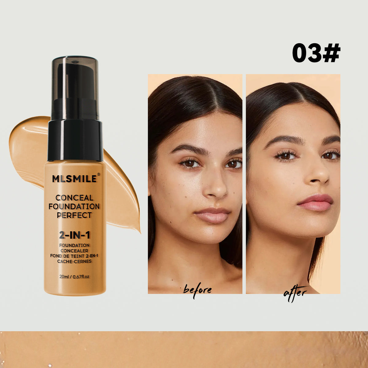 Long Lasting Waterproof Liquid Foundation - Moisturizing Concealer for Face 20ml