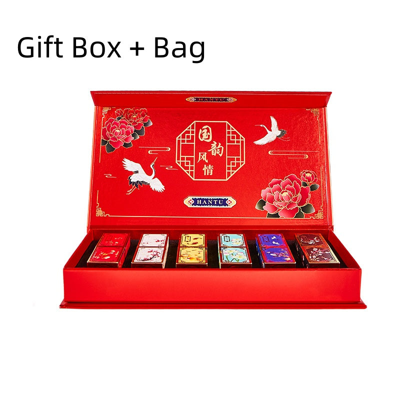 Christmas Lipstick Gift Set - Carved Chinese Style Makeup Kit with Multiple Variants