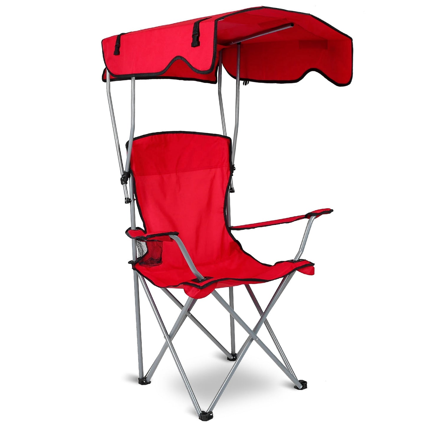 Foldable Canopy Camping Chair with Cup Holder - 330lbs Capacity