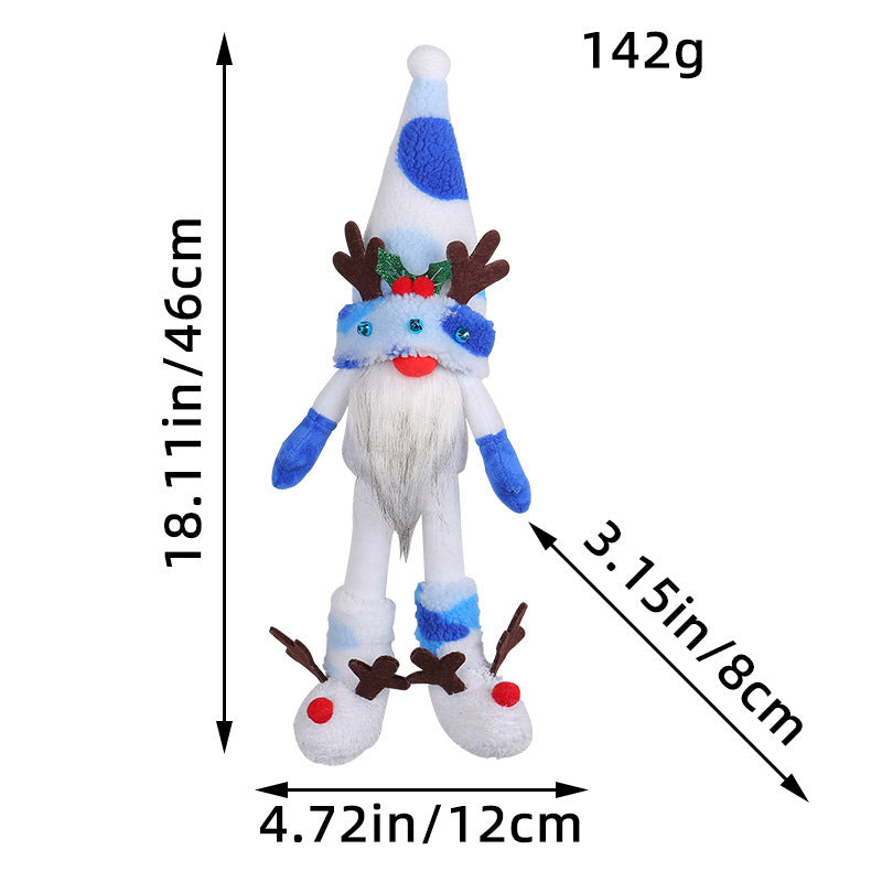 Christmas Antlers Long Leg Doll Decoration Desktop Ornament - Holiday Decor