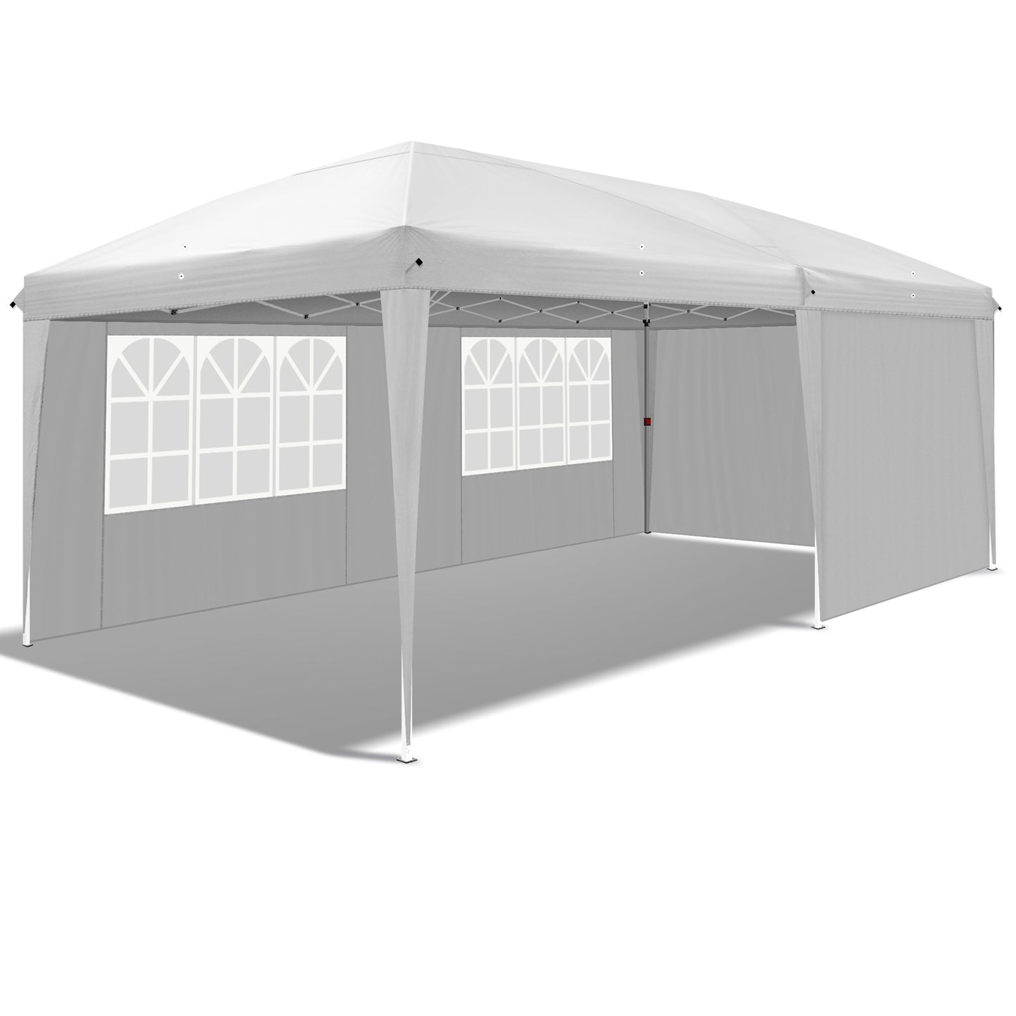 20x10ft White Waterproof Folding Tent with 2 Windows