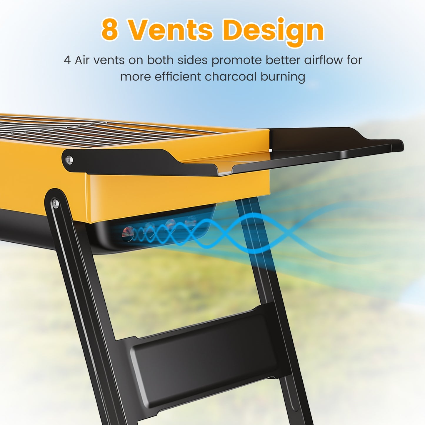 Portable Folding Charcoal Grill - Compact Stainless Steel BBQ