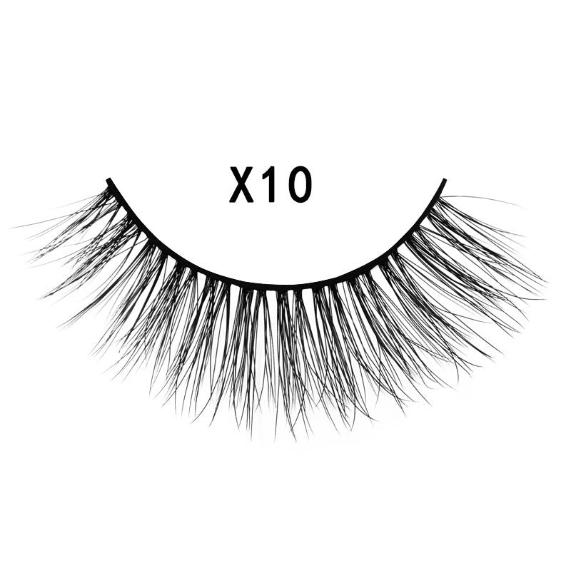 3D Mink Hair False Eyelashes 3 Pairs - Natural Cross Style, Handmade