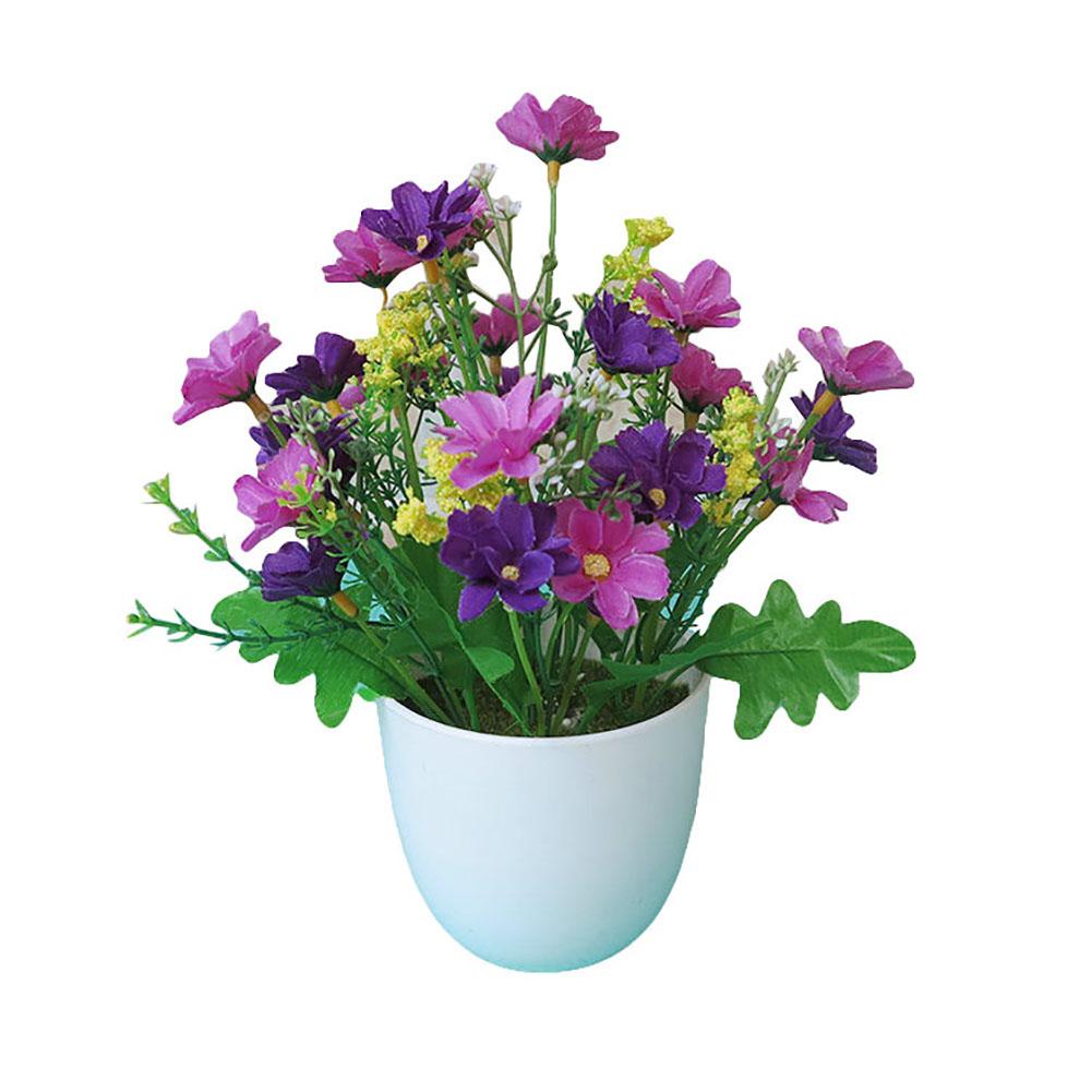 Resin Flower Pot with Simulation Flowers Home Decor Crafts Set