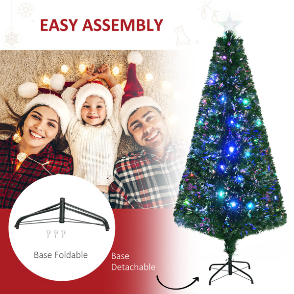 6-Foot Artificial Christmas Tree with Fiber Optic Lights
