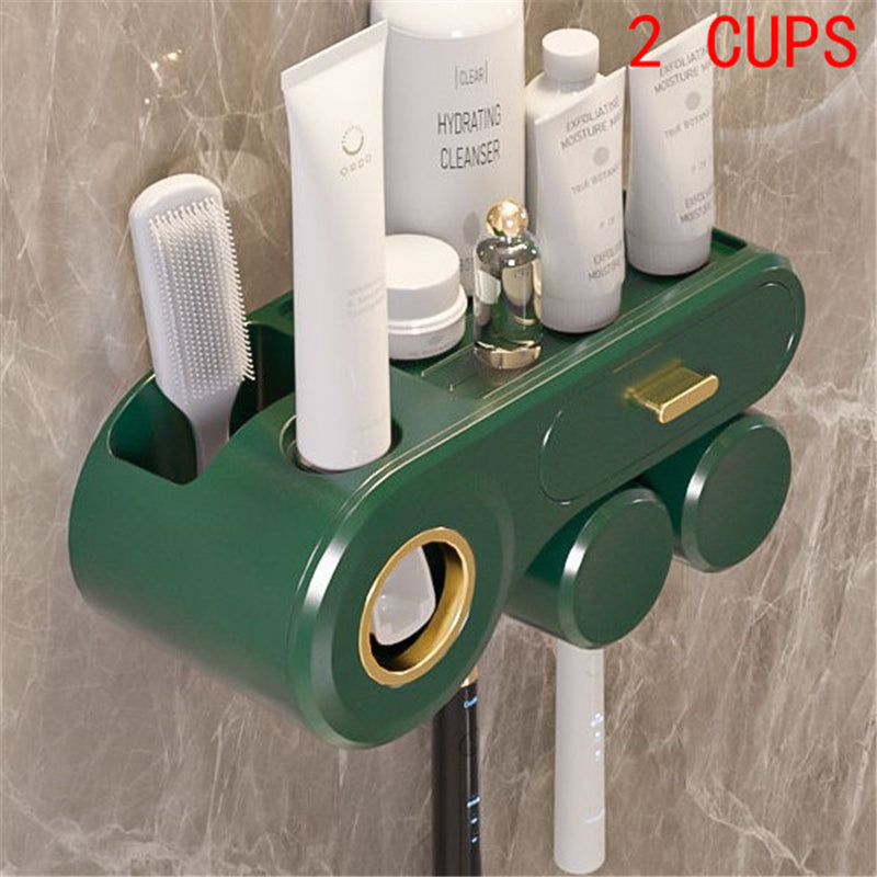 Automatic Toothpaste Dispenser Wall Mount for Bathroom - Squeeze & Storage