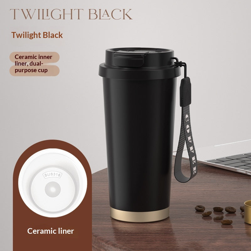 Insulated Stainless Steel Cup with Ceramic Inner Liner 520ml - Multiple Colors