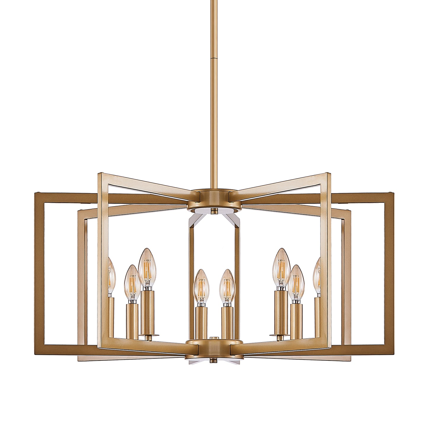 8-Light Modern Geometric Chandelier - Metal Pendant Light