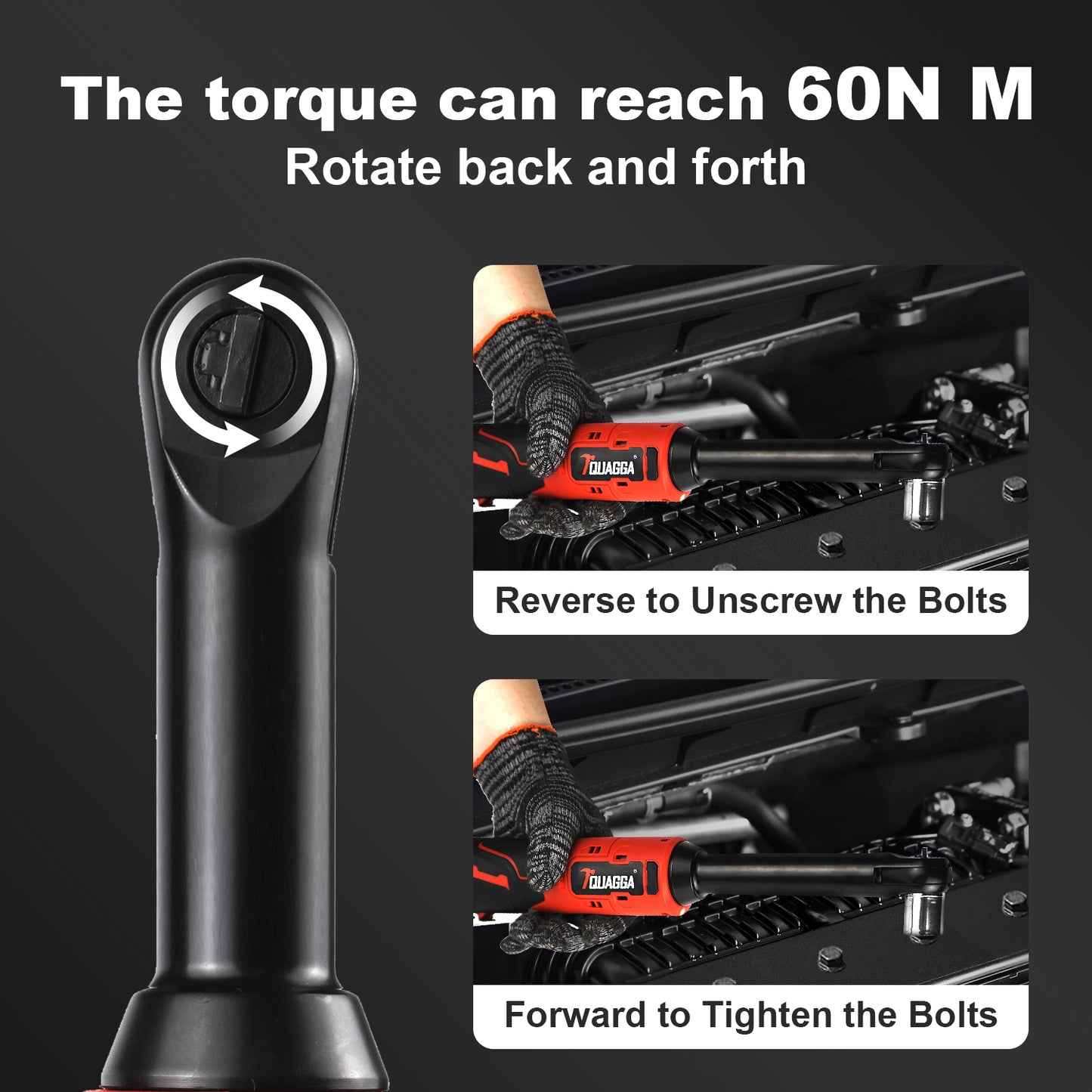 18V Cordless Electric Ratchet Wrench Set with Extended Neck for Automotive Repairs