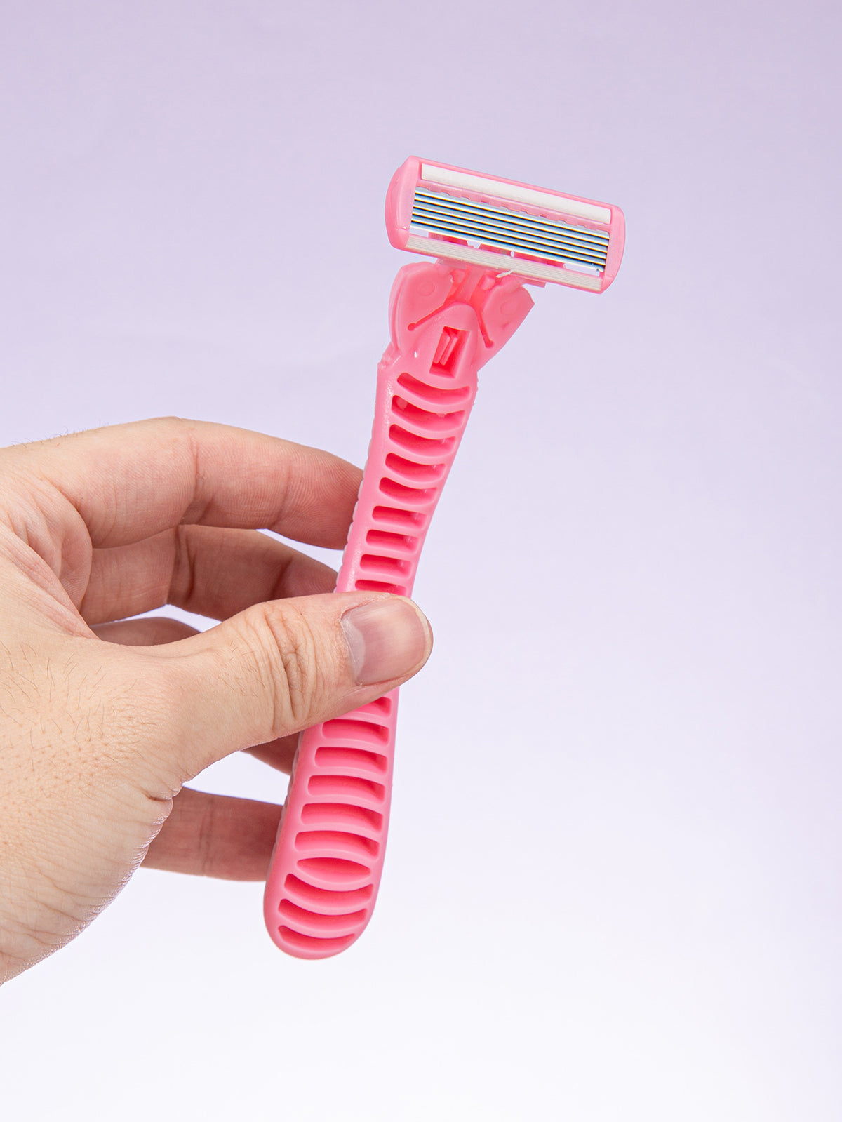 Women's Manual Leg Shaver with 3 Blades & Storage Box - Pink