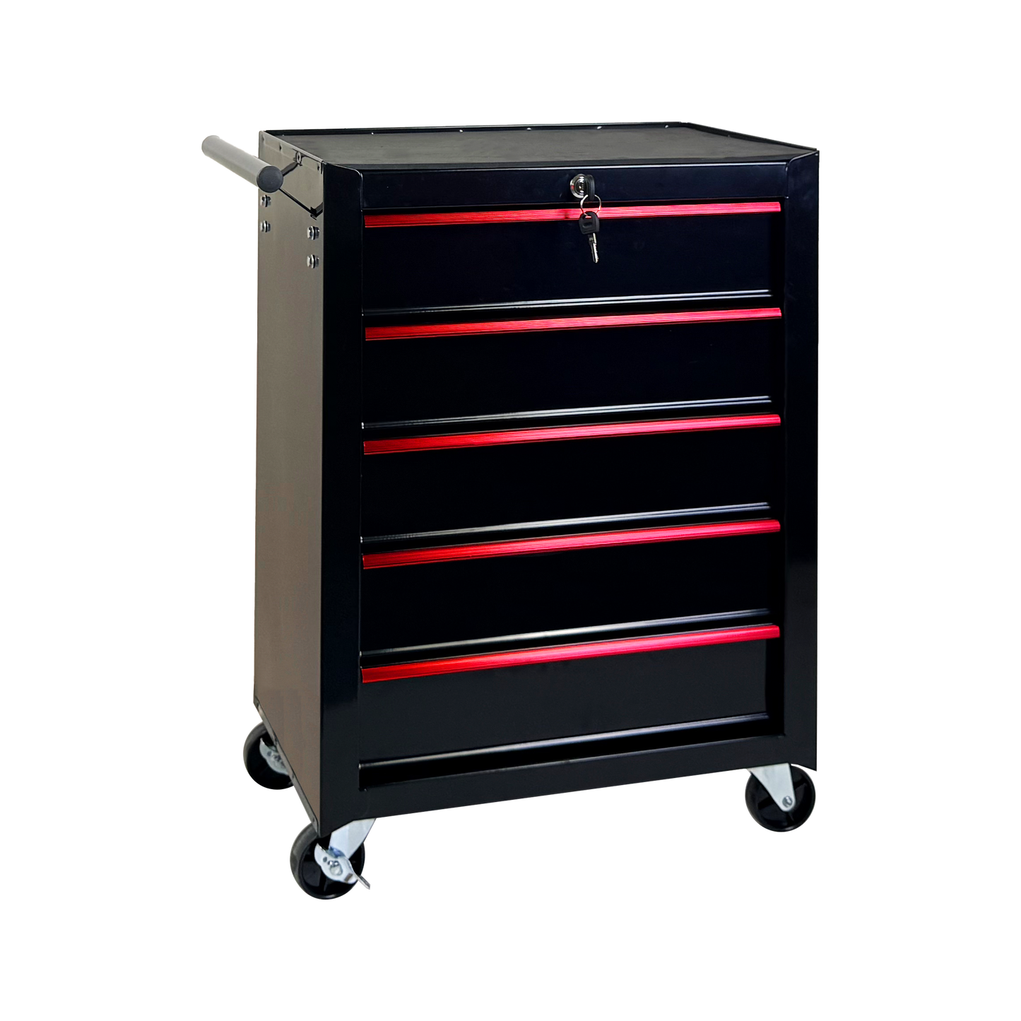 Rolling Metal Tool Chest with 5 Drawers - Black