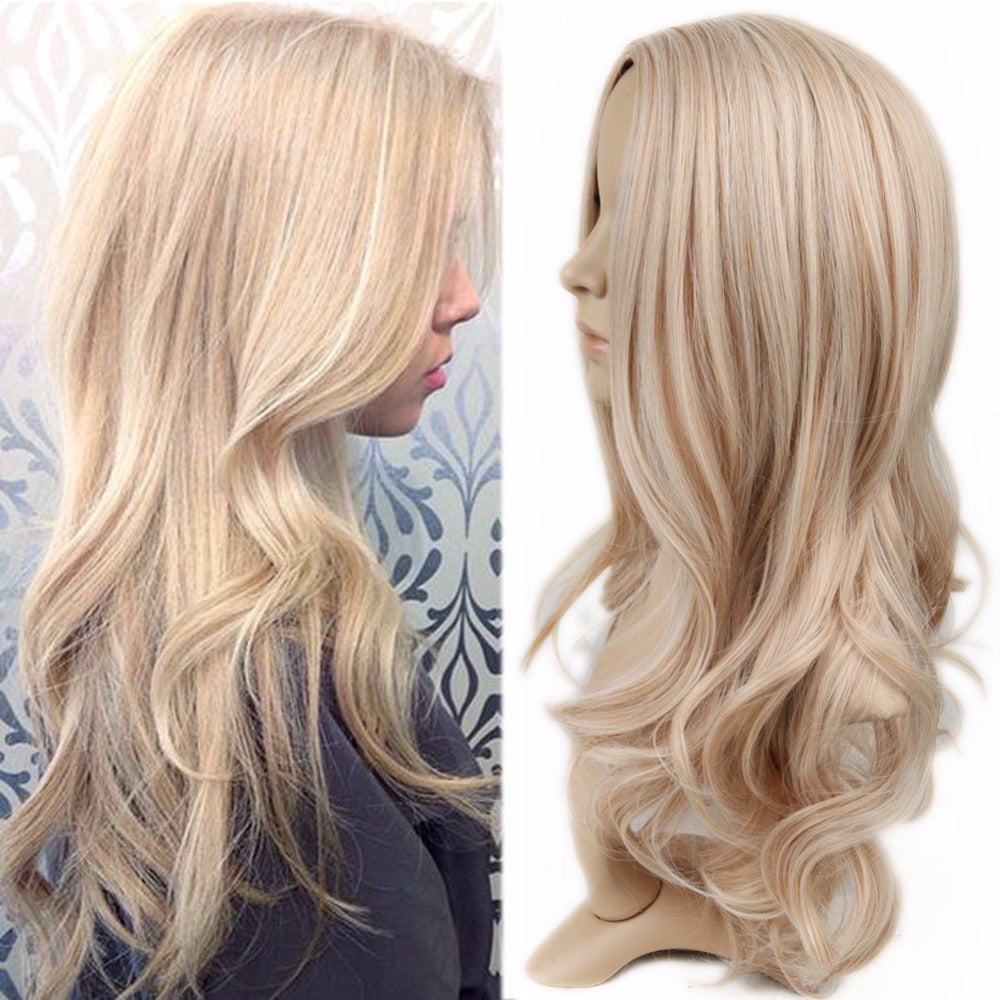Mid-Length Curly Synthetic Wig - Dyeable & Heat Resistant