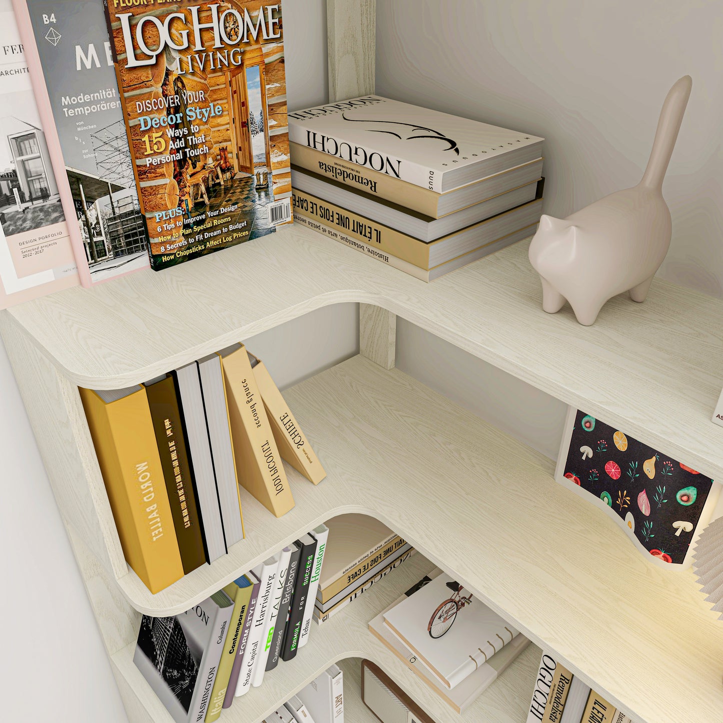 90cm 35.43 Extended Size 5-Tier Freestanding L-Shaped Corner