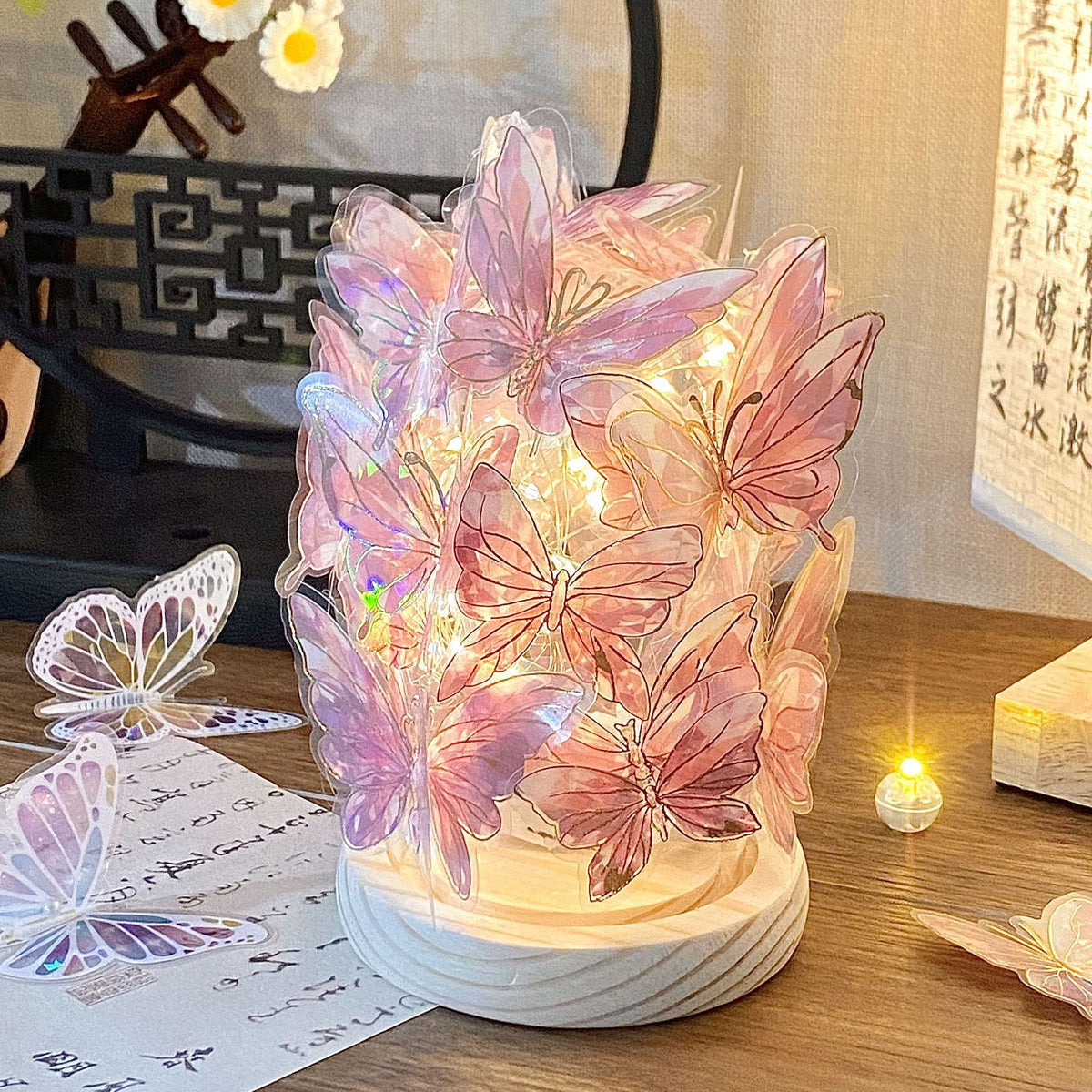 DIY Butterfly Night Light Kit - Glowing Atmosphere Lamp for Home & Kids