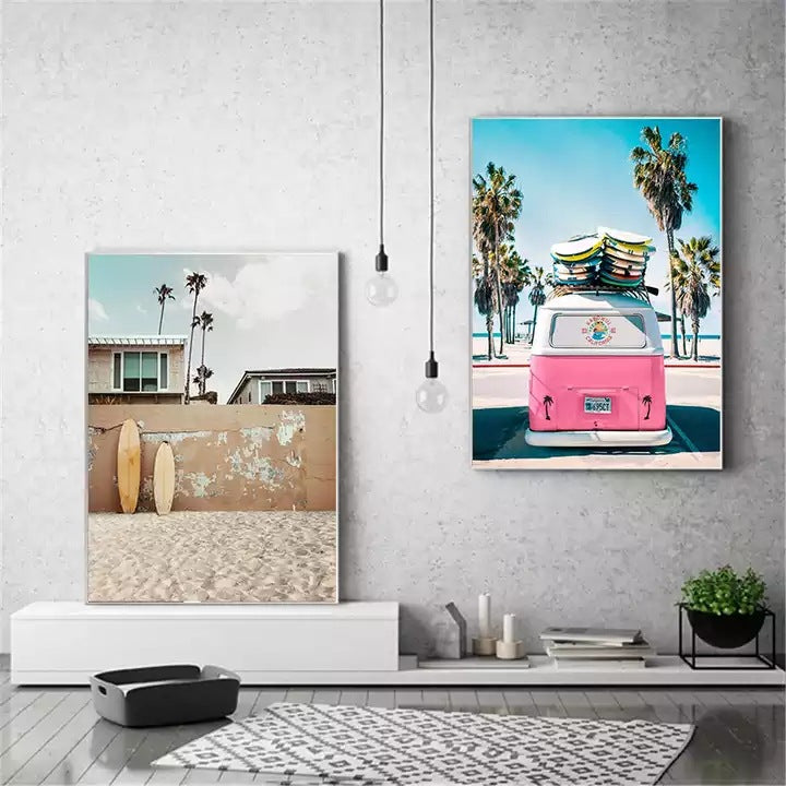 Seaside Landscape Canvas Wall Art - Modern Living Room & Bedroom Decoration