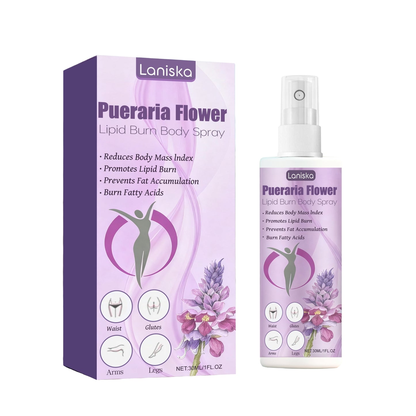 Pueraria Lobata Body Soothing Spray 30ml Natural Skin Care