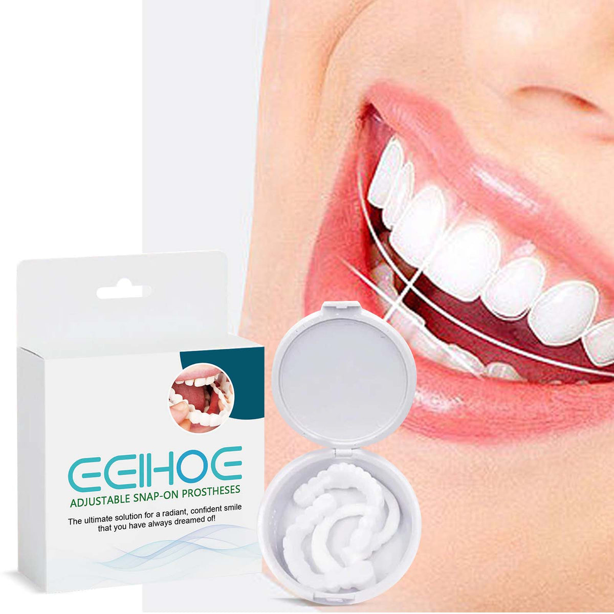 Adjustable Snap-On False Teeth - Resin Veneers
