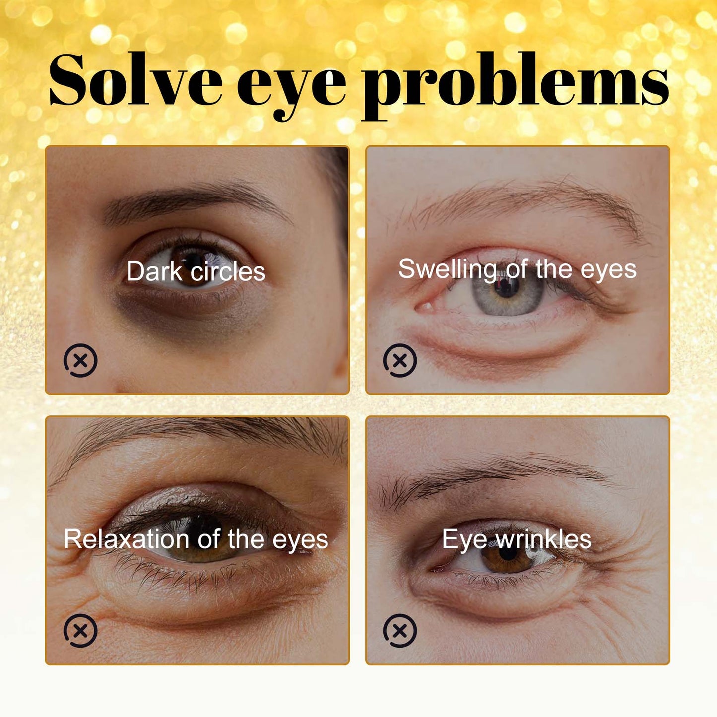 24K Gold Collagen Eye Masks - Moisturizing & Anti-Aging Eye Treatment - 60pcs