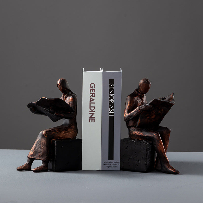 European Retro Reader Figure Ornaments for Home Decor - Resin Figurines
