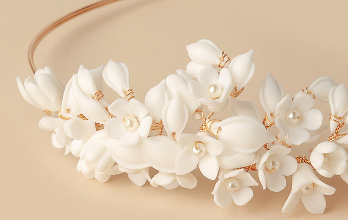 Ceramic Flower Headpiece For Women