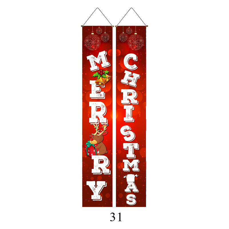 Christmas Lattice Curtain Hanging Flag for Festive Decor - Multiple Styles