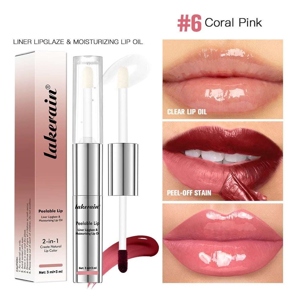 2-in-1 Moisturizing Peel-Off Lip Gloss Set - Long-Lasting & Easy to Apply