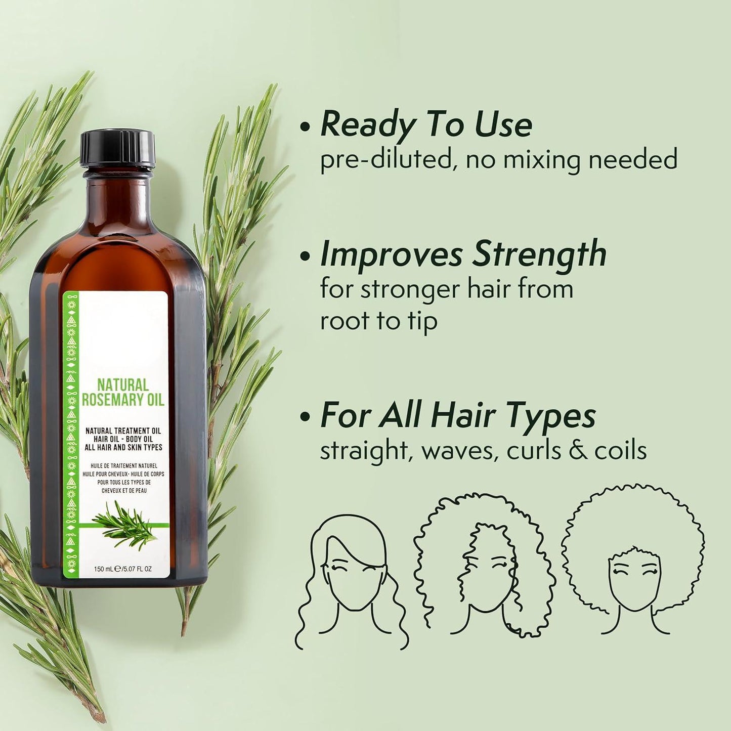 Hair Oil - Softening, Fragrant Shine-Enhancing Essential Oil for Hair Care