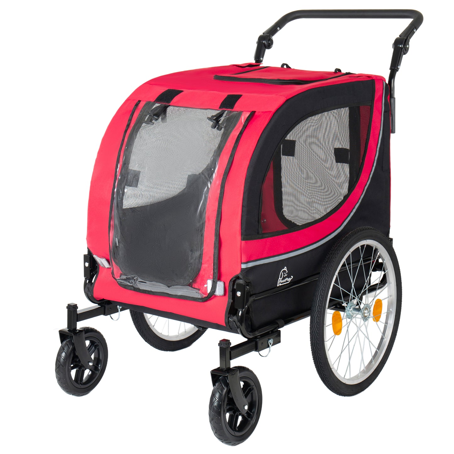 2-in-1 Bike Trailer & Pet Stroller For Dogs Up To 100lbs Foldable