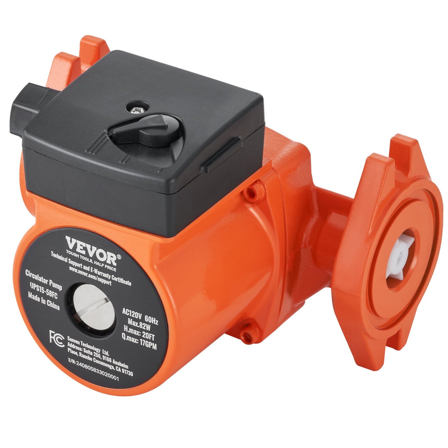 Hot Water Circulation Pump 110V 17 GPM Recirculating Pump for Underfloor Heating