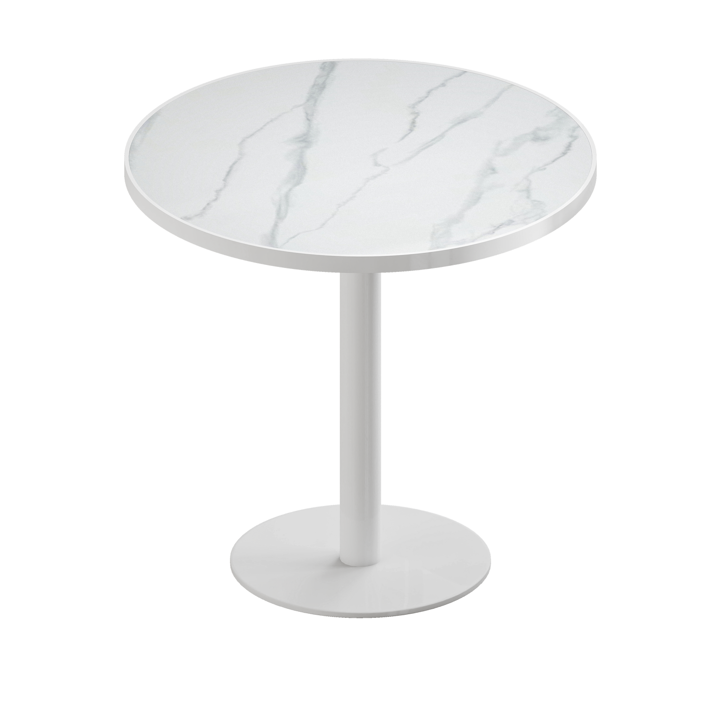 Round Modern Dinning Table 31.5 Inches Bistro Tulip With Faux Marble