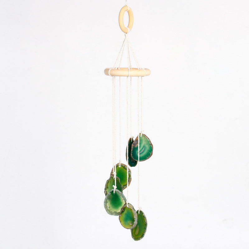 Agate Slice Wind Chimes - Irregular Color Crystal Home Decor