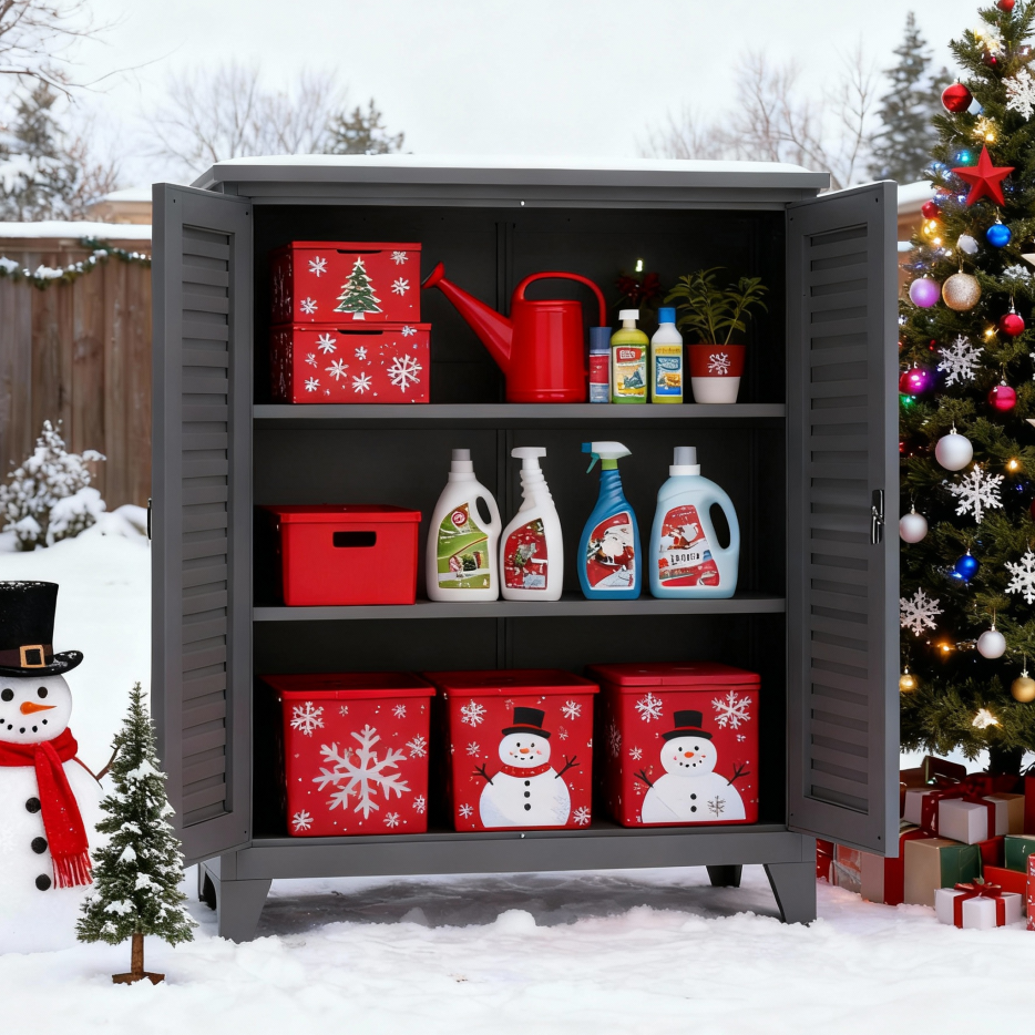 47'' Tall Metal Tool Storage Cabinet - Slate Finish