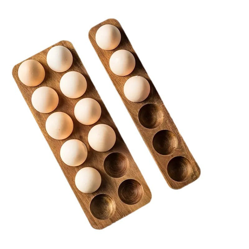 Japanese Style Wooden Egg Tray Shelf for Refrigerator Kitchen Storage
