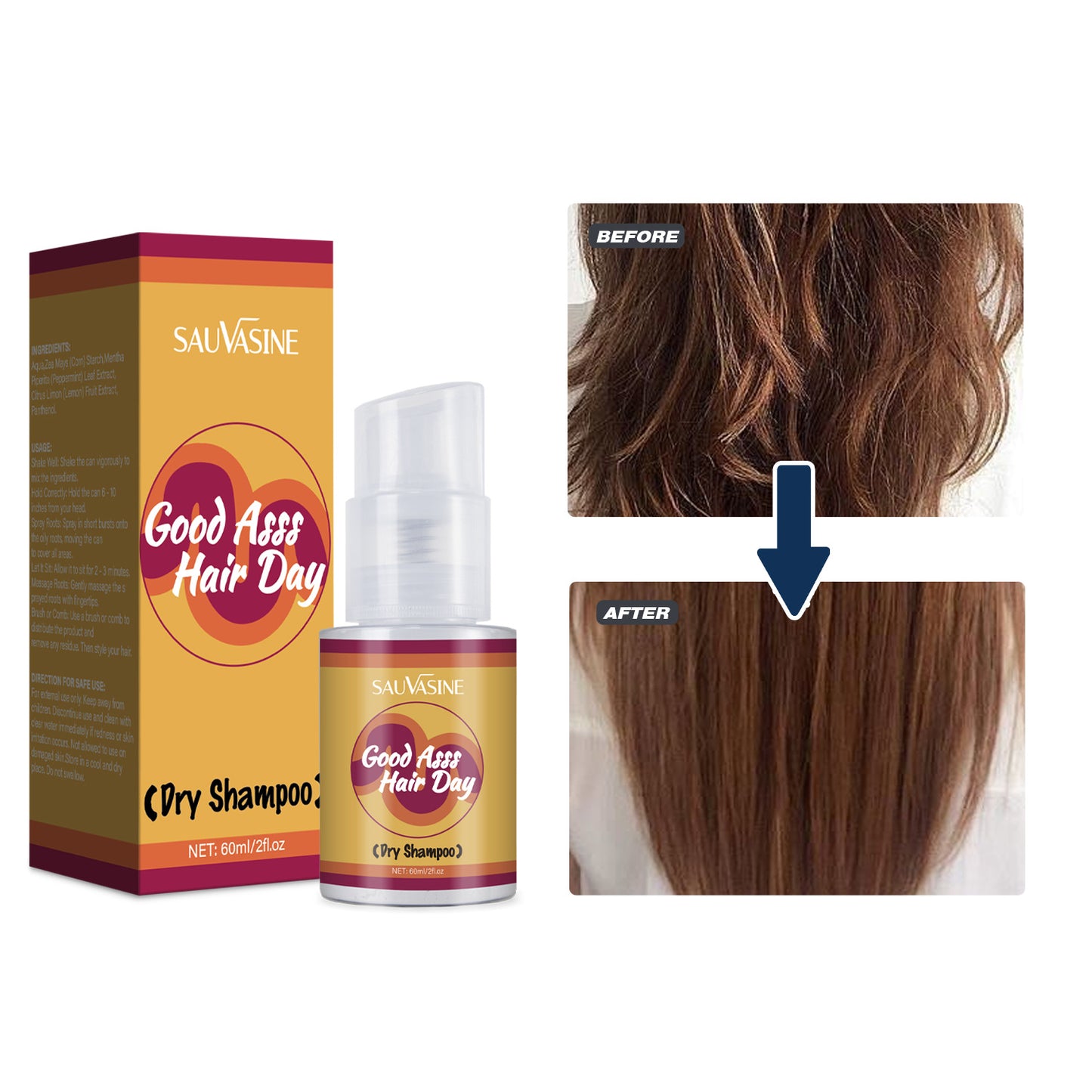 Disposable Dry Hair Spray 60ML for Hair Styling and Repair