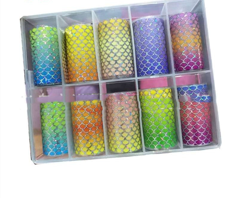 Starry Sky Nail Stickers Transfer Sticker Mermaid Style for Nail Art