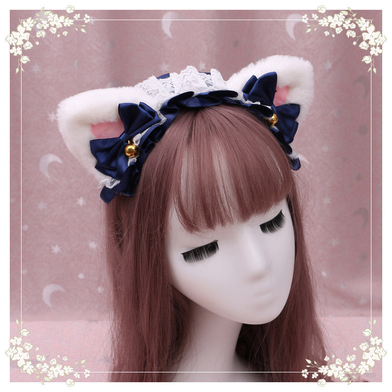 Lolita Cat Ear Headband with Lace - Hair Accessory