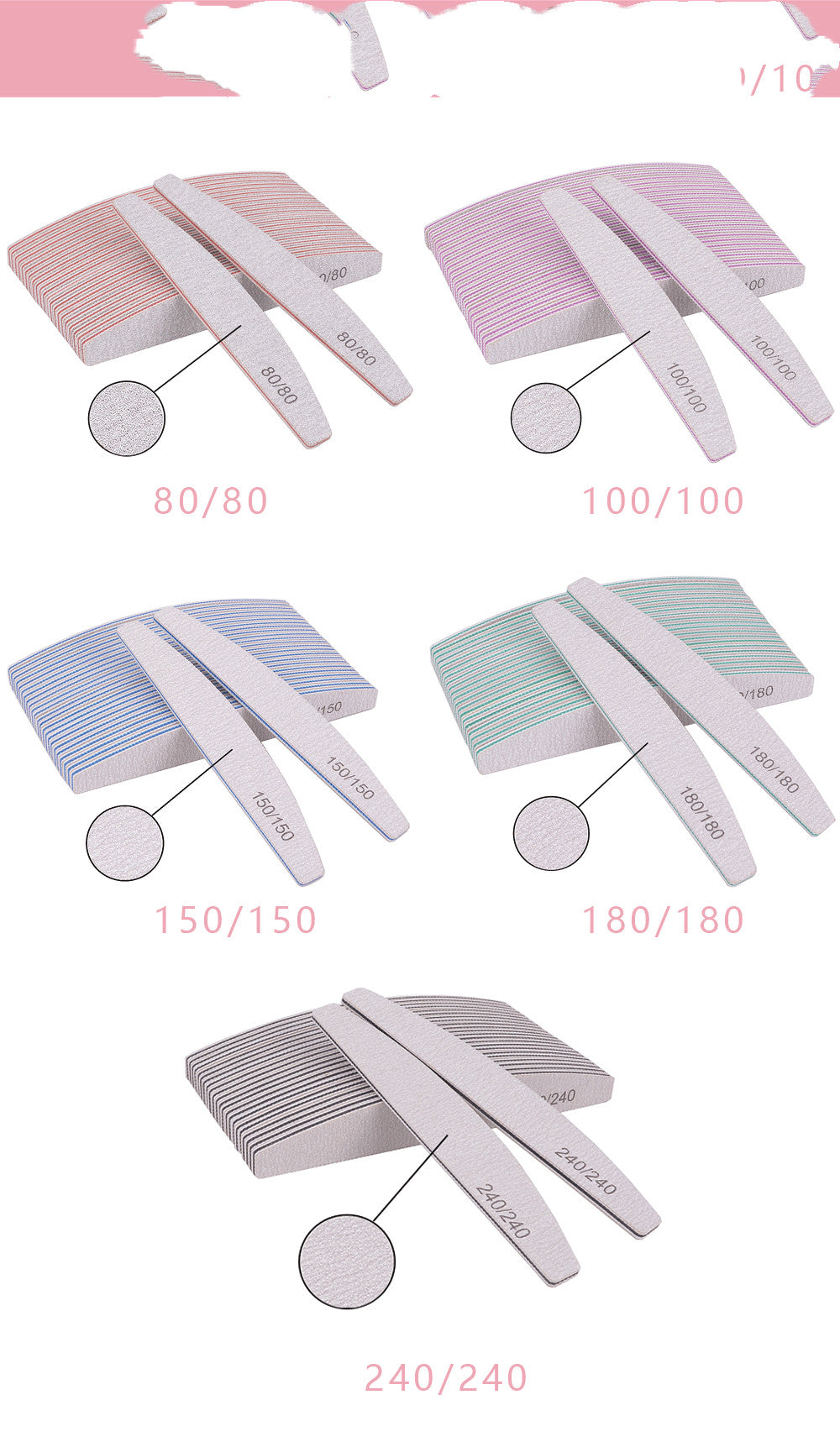 Multicolor Nail Buffers & Polishing Tools Set for Nail Art - Multiple Grits