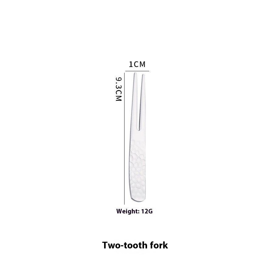 Japanese Style Stainless Steel Dessert Spoon Fork Set Kitchen Utensils