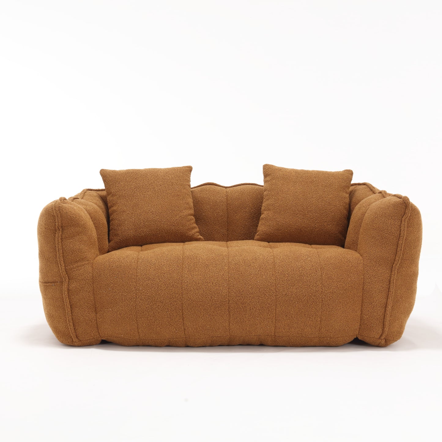 Yellow Beanbag Chair for Two - Soft Chenille Foam Recliner