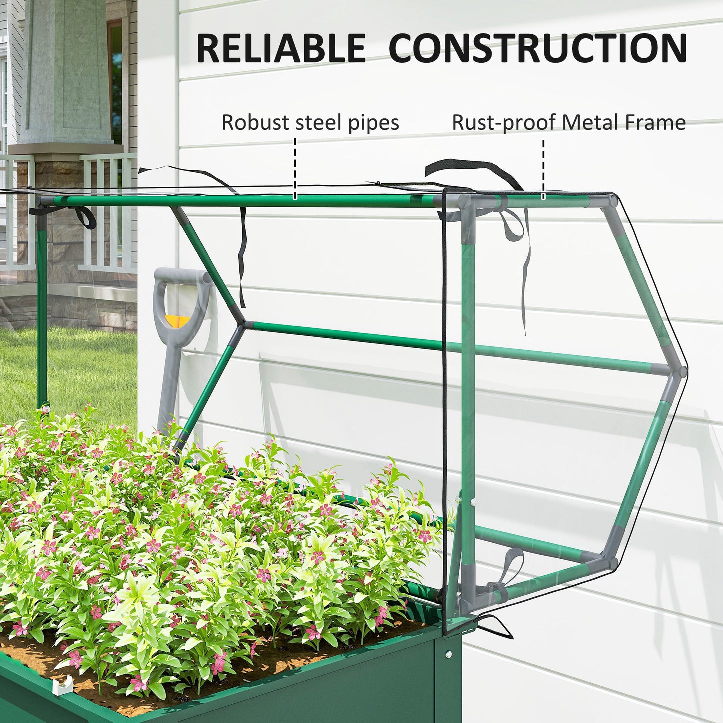 Raised Garden Bed with Greenhouse Cover - Elevated Vegetable Planter 1100x510 mm