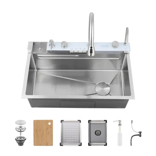 304 Stainless Steel Pull-Out Vegetable Sink - Whale Waterfall Design