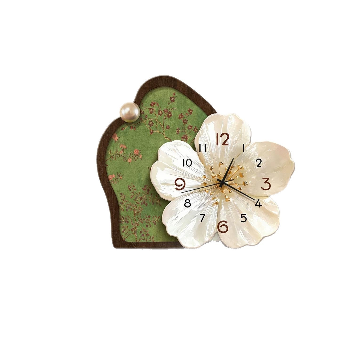 Medieval-Style Desktop Clock Painting - Botanical Flowers Art Frame-Free