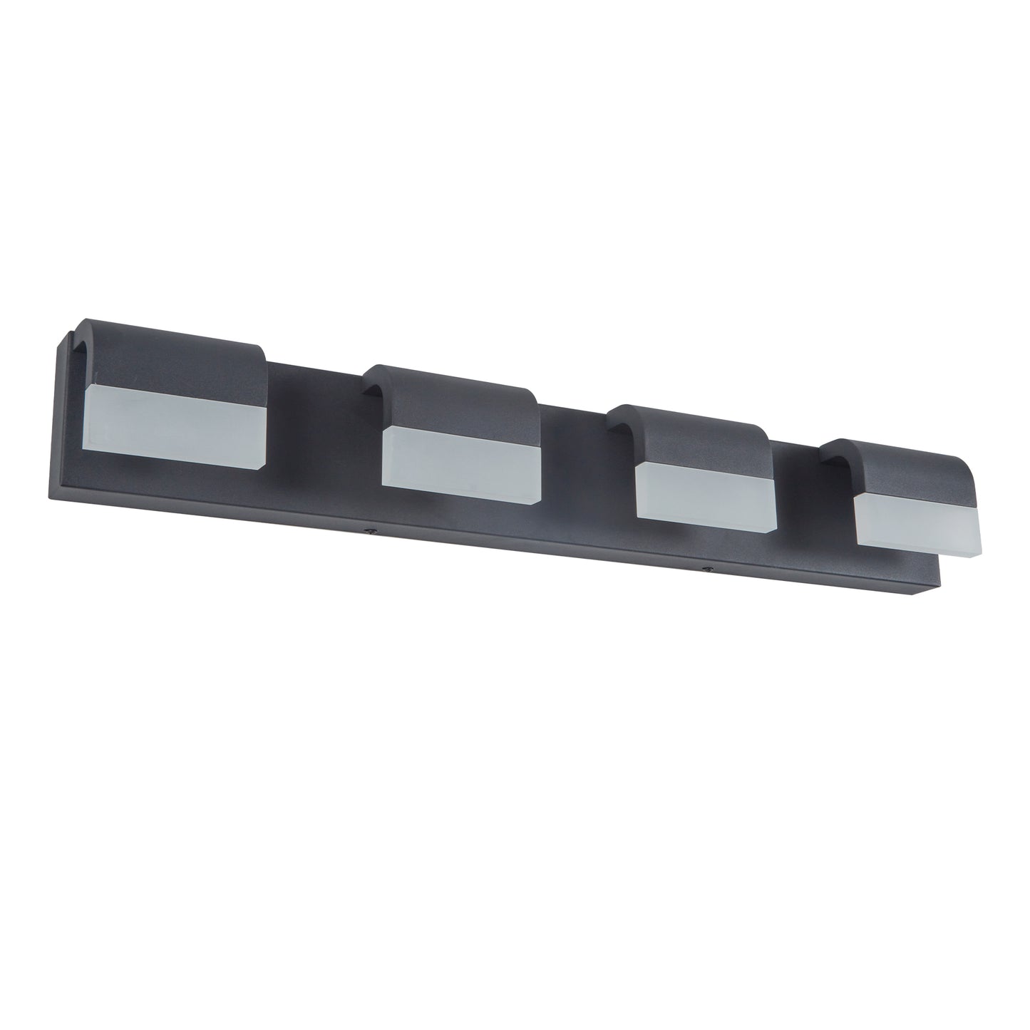 4-Light Modern Matte Black Bathroom Vanity Light Fixture