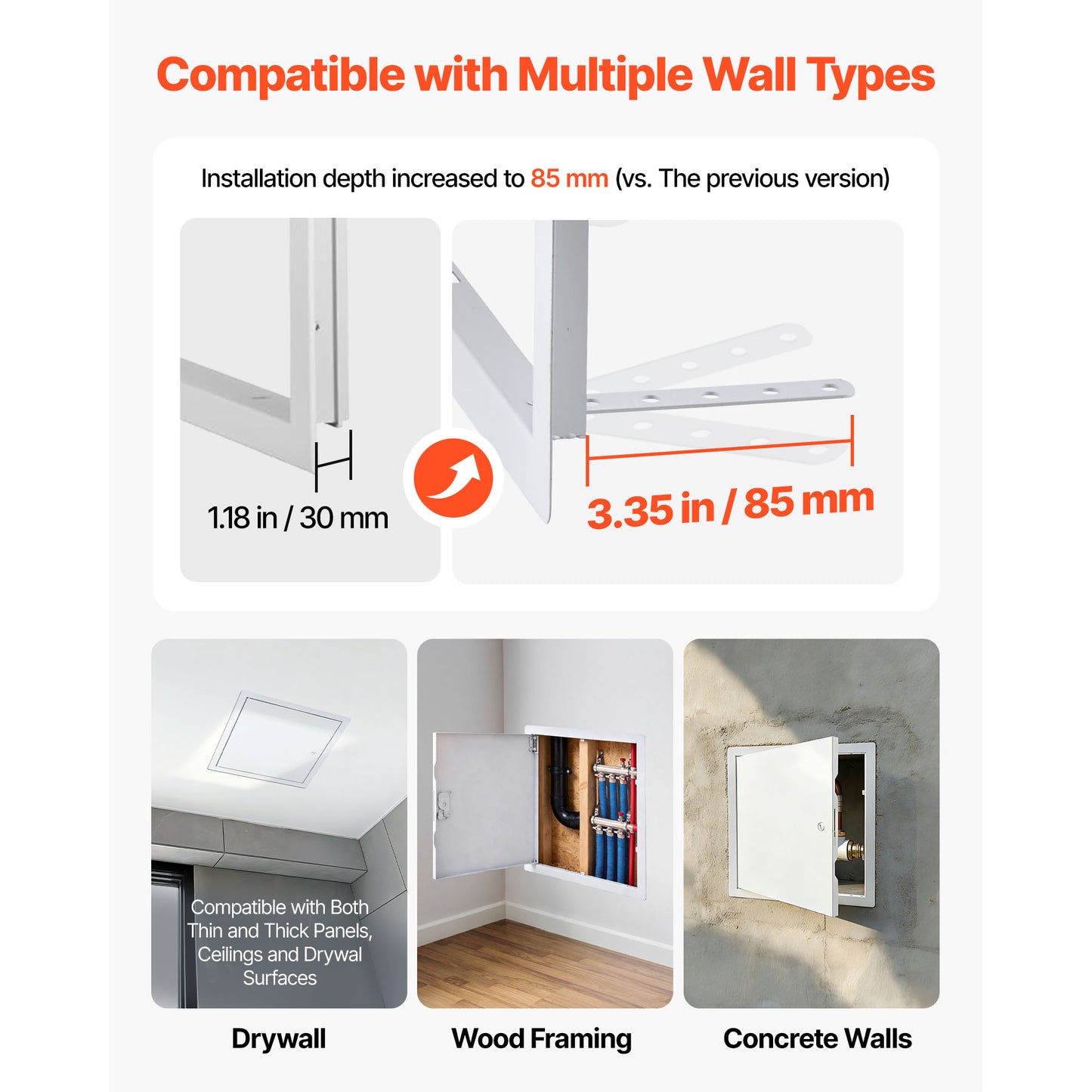 Galvanized Steel Access Panel for Drywall 13.3x13.3in - Easy Install Hinged Service Door
