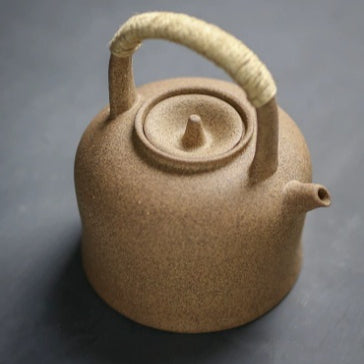 Ceramic Clay Water Kettle for Tea Making 1L - Handmade Pu-erh Teapot