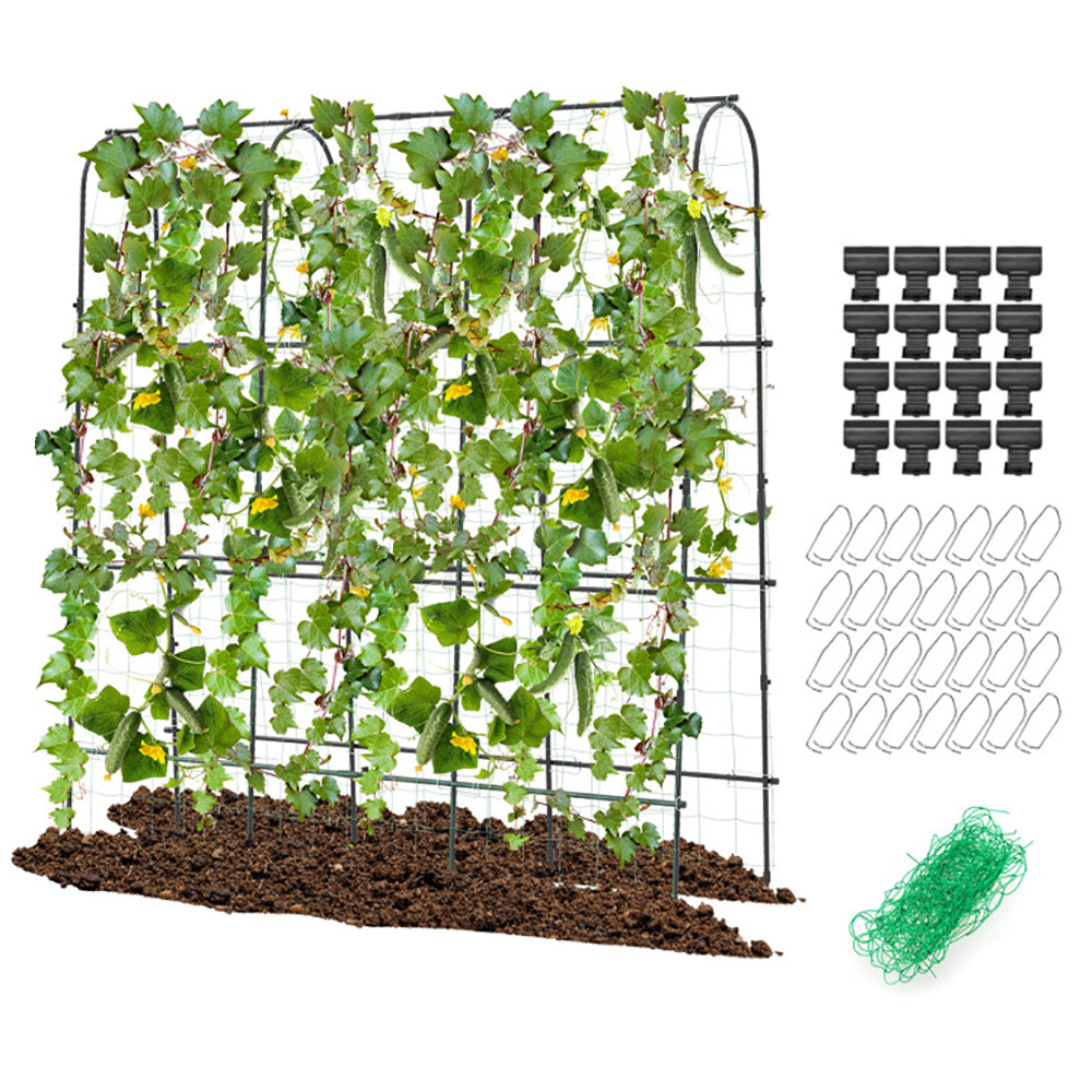 Large U-Shaped Garden Trellis for Climbing Plants - Black, 71 x 71 Inches