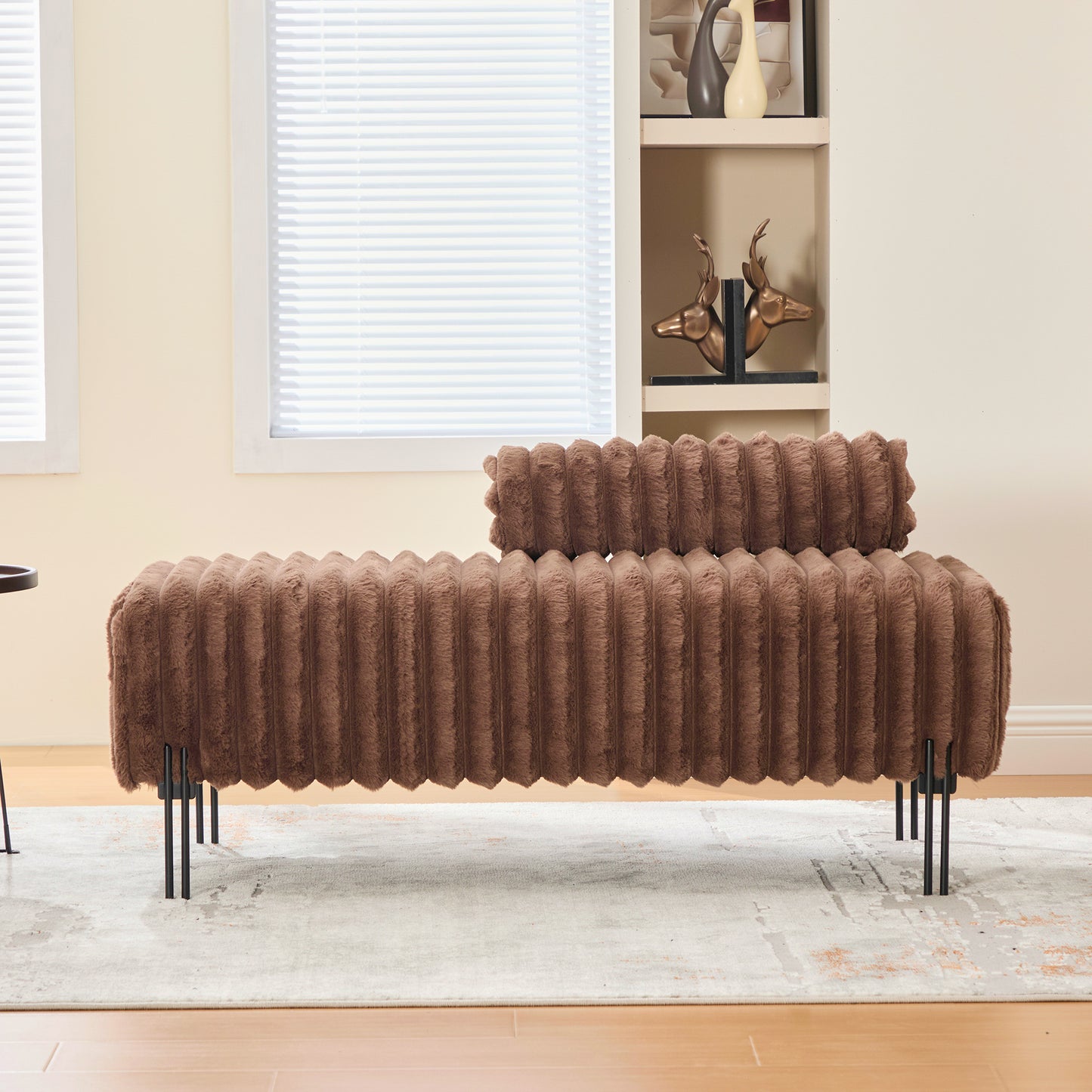 49.6" Wide Upholstered Mini Loveseat - Brown 2-Seater Sofa