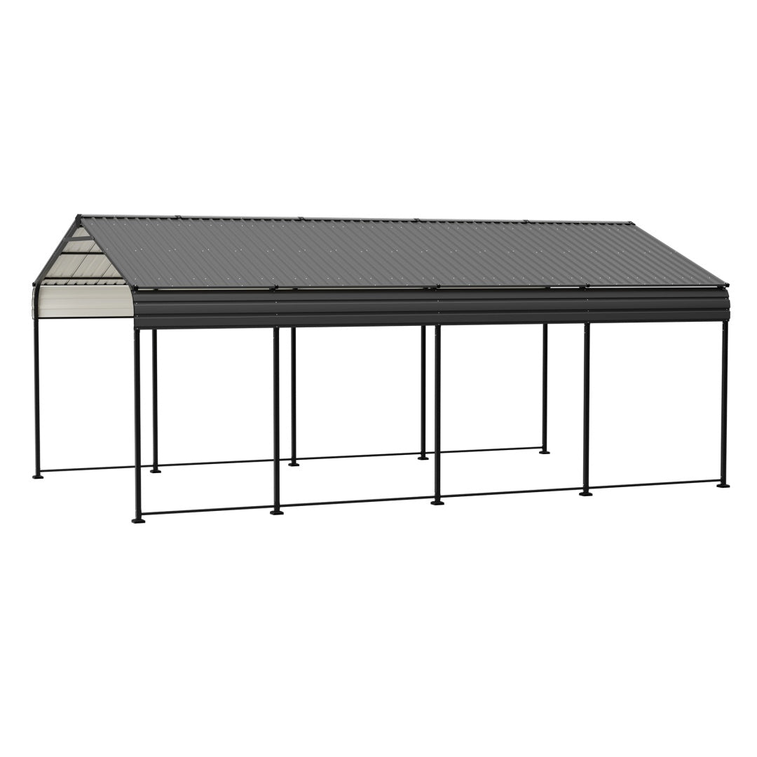 Heavy Duty Galvanized Steel Carport Canopy with Waterproof Roof - Large Capacity Shelter