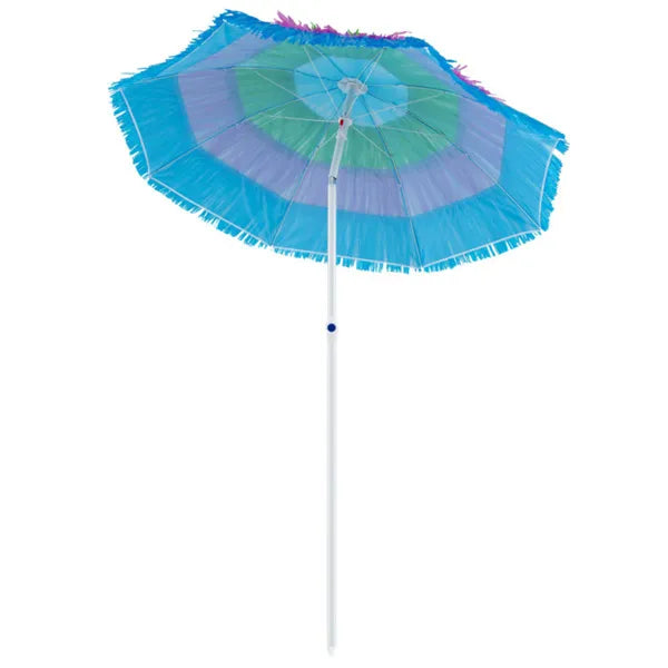 6 ft Tropical Tiki Patio Umbrella with Push Button Tilt