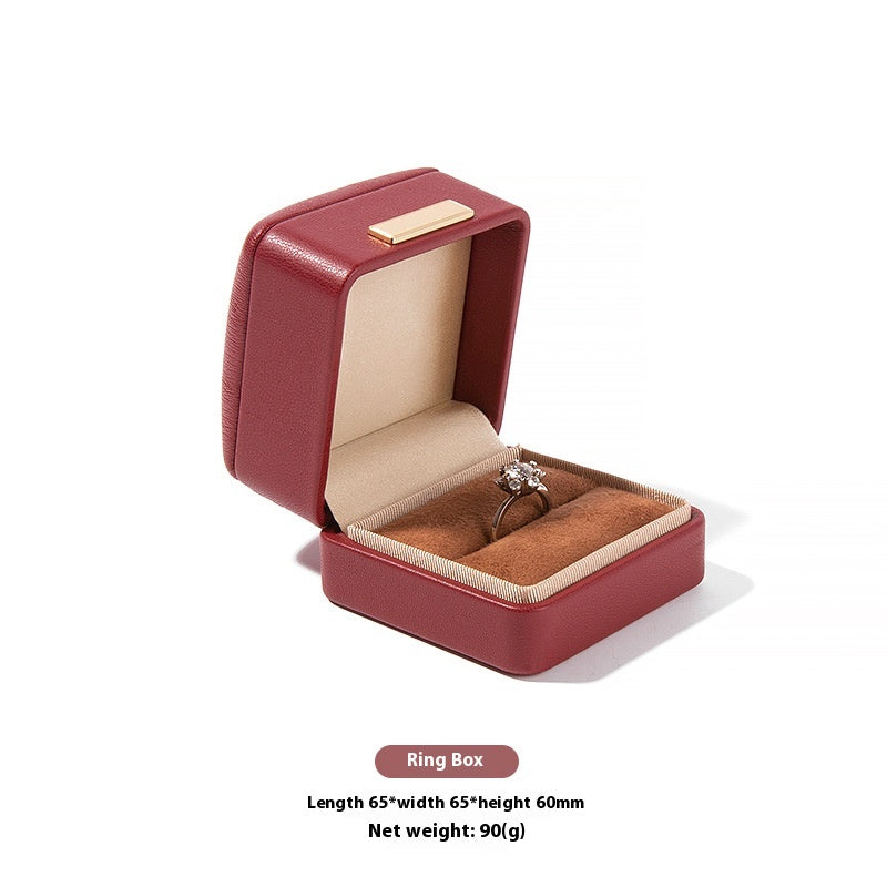 High-Grade PU Leather Jewelry Storage Box with Rounded Corners